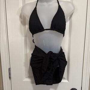 Black 3 piece bikini set size L. NWOt